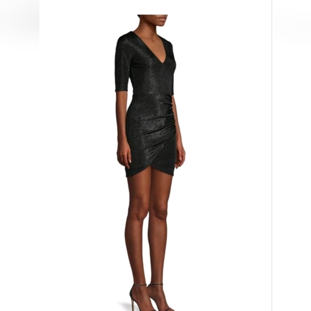 Alice + Olivia Judy Ruched Metallic Dress Size 10 NWT - Picture 8 of 13